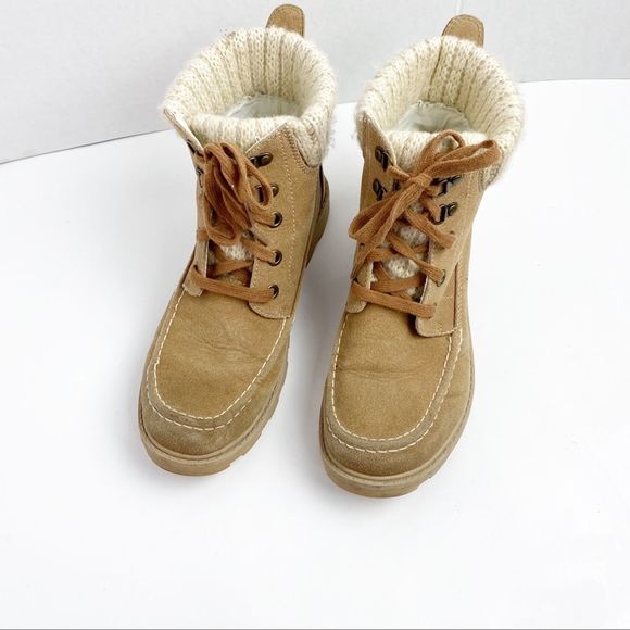 Roxy Shoes - Roxy Tan Padded Collar And Tongue Lace Up Boots